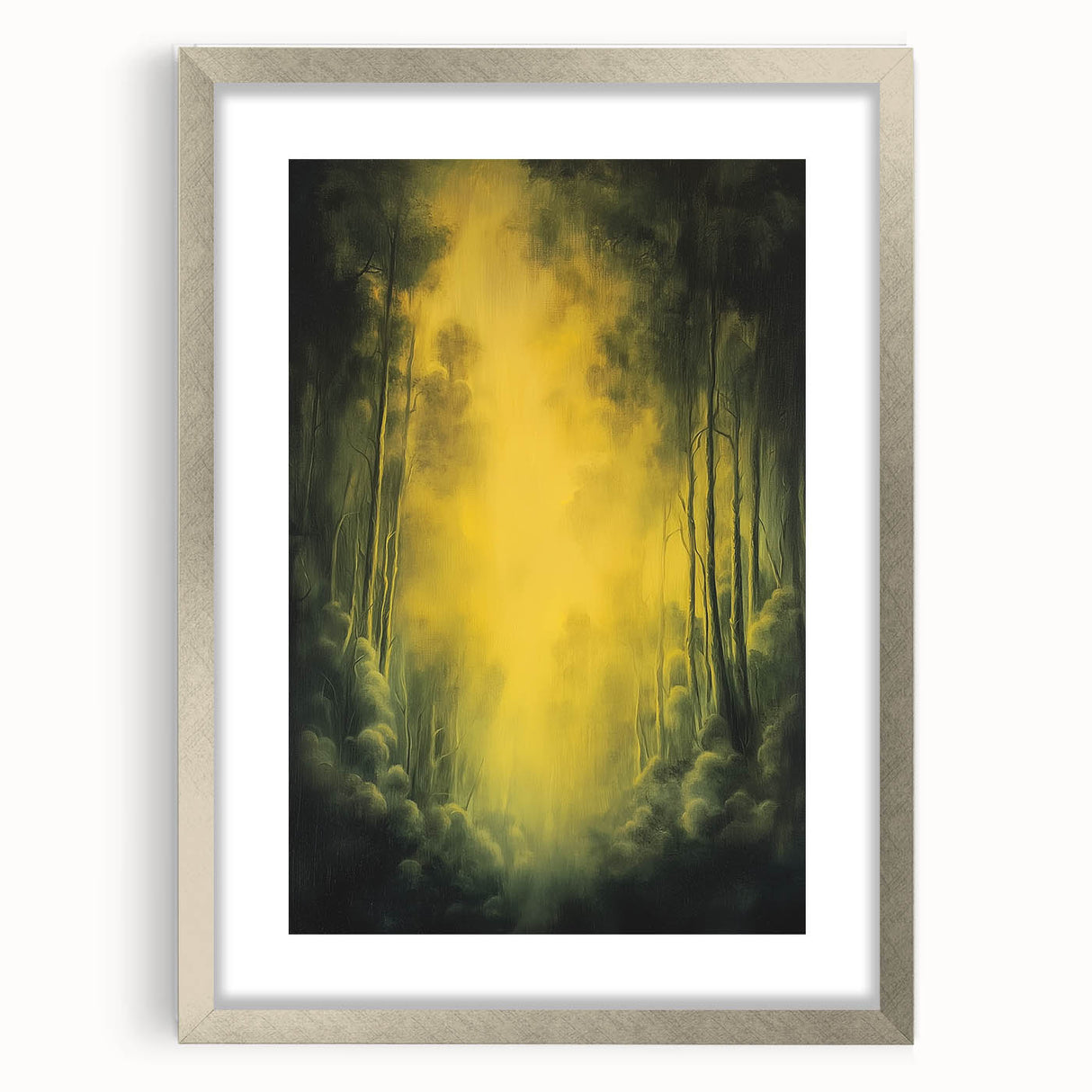 Abstract floral artwork framed in silver, featuring vibrant colors and intricate designs, ideal for modern home decor or artistic display. Perfect for enhancing interior spaces with elegance.