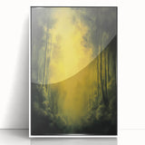 Framed abstract floral artwork in vibrant colors, showcasing a modern design with intricate details, set against a sleek white background, ideal for contemporary decor.