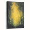 Framed black side view of an abstract floral canvas art piece, showcasing vibrant colors and intricate designs that enhance modern decor aesthetics.