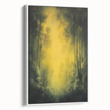 Framed canvas artwork showcasing an abstract floral design with vibrant colors and intricate details, displayed in a sleek white frame, enhancing modern decor.