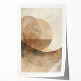Abstract minimalist wall art rolled print showcasing soft pastel colors and geometric shapes, elegantly packaged in a durable cardboard tube for safe shipping. Ideal for modern home decor, this artwork adds a touch of contemporary elegance to any space.
