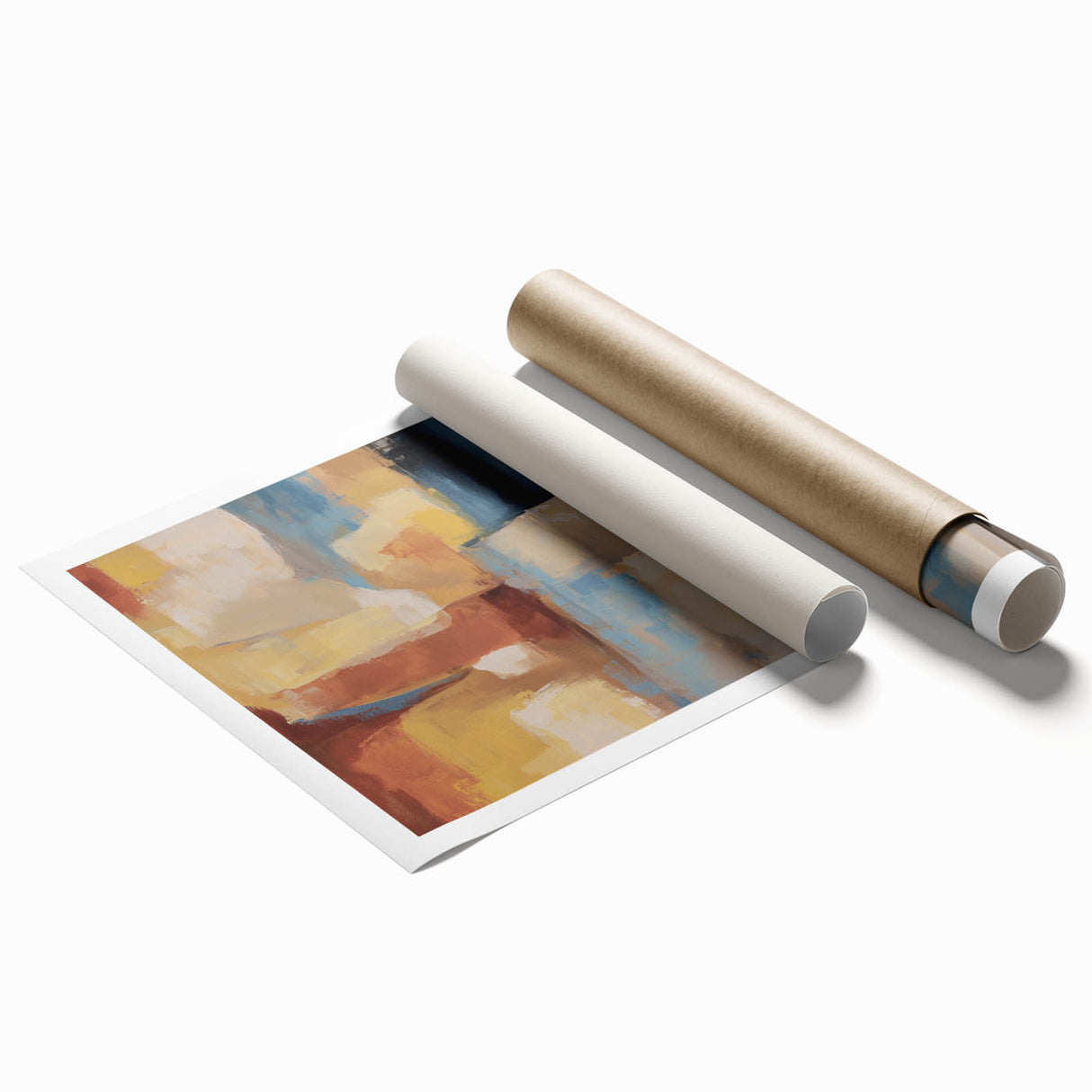 Geometric Abstract Wall Decor – Earth Tone Modern Canvas Print