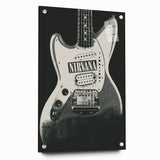 Nirvana Guitar Poster - Retro Black and White Art - Vintage Rock Print