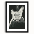 Nirvana Guitar Poster - Retro Black and White Art - Vintage Rock Print