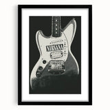 Nirvana Guitar Poster - Retro Black and White Art - Vintage Rock Print