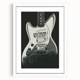 Nirvana Guitar Poster - Retro Black and White Art - Vintage Rock Print