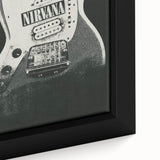 Nirvana Guitar Poster - Retro Black and White Art - Vintage Rock Print