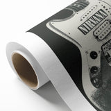 Nirvana Guitar Poster - Retro Black and White Art - Vintage Rock Print