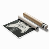 Nirvana Guitar Poster - Retro Black and White Art - Vintage Rock Print