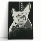Nirvana Guitar Poster - Retro Black and White Art - Vintage Rock Print