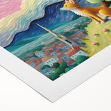 Dreamy Starry Night Girls Room Wall Art - Whimsical Nursery Print