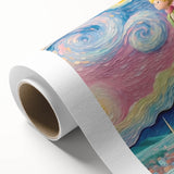 Dreamy Starry Night Girls Room Wall Art - Whimsical Nursery Print