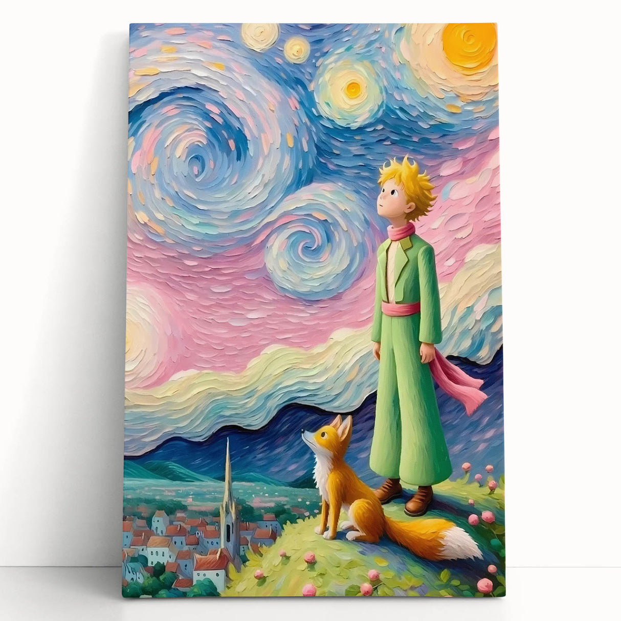 Dreamy Starry Night Girls Room Wall Art - Whimsical Nursery Print