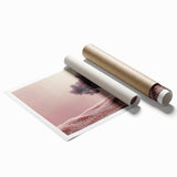 Abstract floral art print showcasing vibrant colors and intricate patterns on a rolled canvas, ideal for home decor or art enthusiasts, packaged securely in a protective tube.