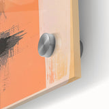 Close-up of an abstract minimalist wall art design featuring vibrant colors and smooth acrylic glass texture, ideal for modern home decor.