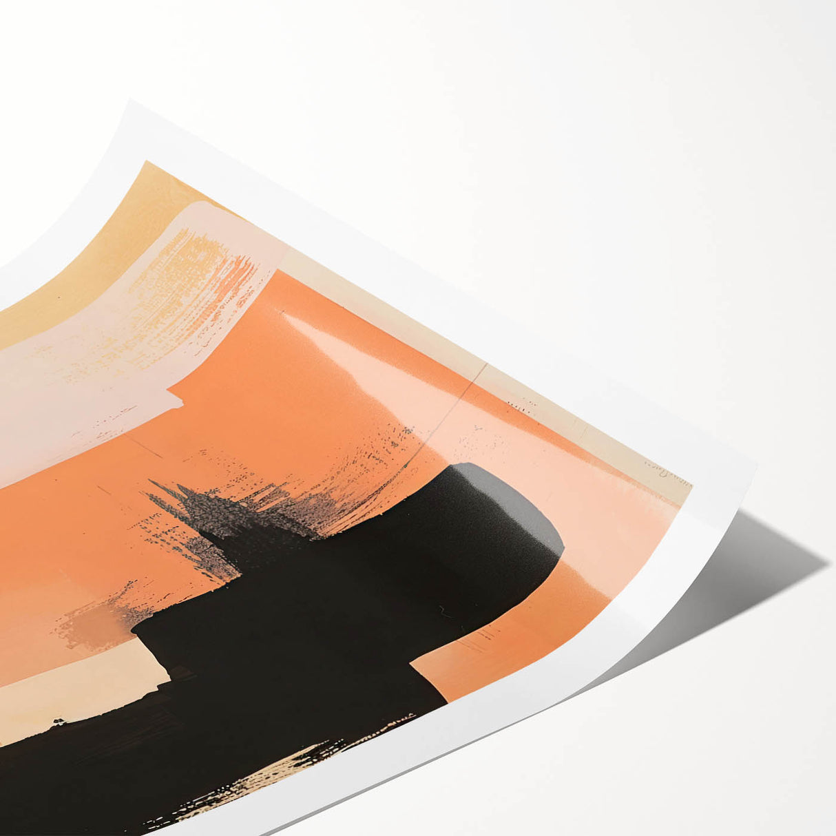 Abstract minimalist wall art print featuring soft pastel colors and geometric shapes, elegantly rolled and packaged in a protective cardboard tube. Ideal for modern decor.