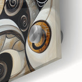 Minimalist Abstract Wall Art – Spiral Gold and Black Canvas Design