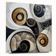 Minimalist Abstract Wall Art – Spiral Gold and Black Canvas Design