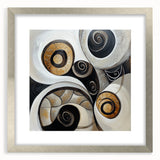 Minimalist Abstract Wall Art – Spiral Gold and Black Canvas Design