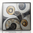 Minimalist Abstract Wall Art – Spiral Gold and Black Canvas Design