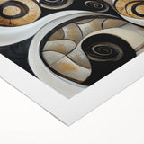 Minimalist Abstract Wall Art – Spiral Gold and Black Canvas Design