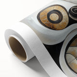 Minimalist Abstract Wall Art – Spiral Gold and Black Canvas Design