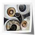 Minimalist Abstract Wall Art – Spiral Gold and Black Canvas Design