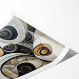 Minimalist Abstract Wall Art – Spiral Gold and Black Canvas Design