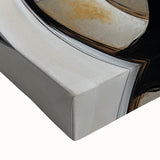 Minimalist Abstract Wall Art – Spiral Gold and Black Canvas Design