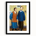 Vibrant Modern Wall Art - Expressive Portrait of a Couple in Warm Tones