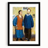 Vibrant Modern Wall Art - Expressive Portrait of a Couple in Warm Tones