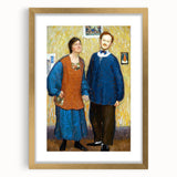 Vibrant Modern Wall Art - Expressive Portrait of a Couple in Warm Tones