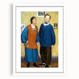 Vibrant Modern Wall Art - Expressive Portrait of a Couple in Warm Tones