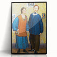Vibrant Modern Wall Art - Expressive Portrait of a Couple in Warm Tones