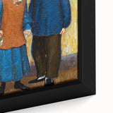 Vibrant Modern Wall Art - Expressive Portrait of a Couple in Warm Tones