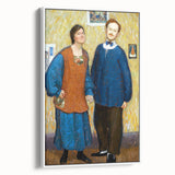 Vibrant Modern Wall Art - Expressive Portrait of a Couple in Warm Tones