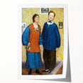 Vibrant Modern Wall Art - Expressive Portrait of a Couple in Warm Tones