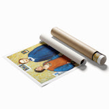 Vibrant Modern Wall Art - Expressive Portrait of a Couple in Warm Tones