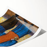 Vibrant Modern Wall Art - Expressive Portrait of a Couple in Warm Tones