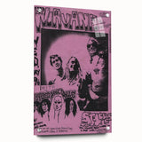 Nirvana Concert Poster - Retro Pink Art - Vintage 90s Grunge Print