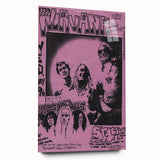 Nirvana Concert Poster - Retro Pink Art - Vintage 90s Grunge Print