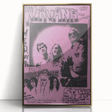 Nirvana Concert Poster - Retro Pink Art - Vintage 90s Grunge Print