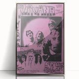 Nirvana Concert Poster - Retro Pink Art - Vintage 90s Grunge Print