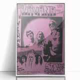 Nirvana Concert Poster - Retro Pink Art - Vintage 90s Grunge Print