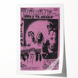 Nirvana Concert Poster - Retro Pink Art - Vintage 90s Grunge Print