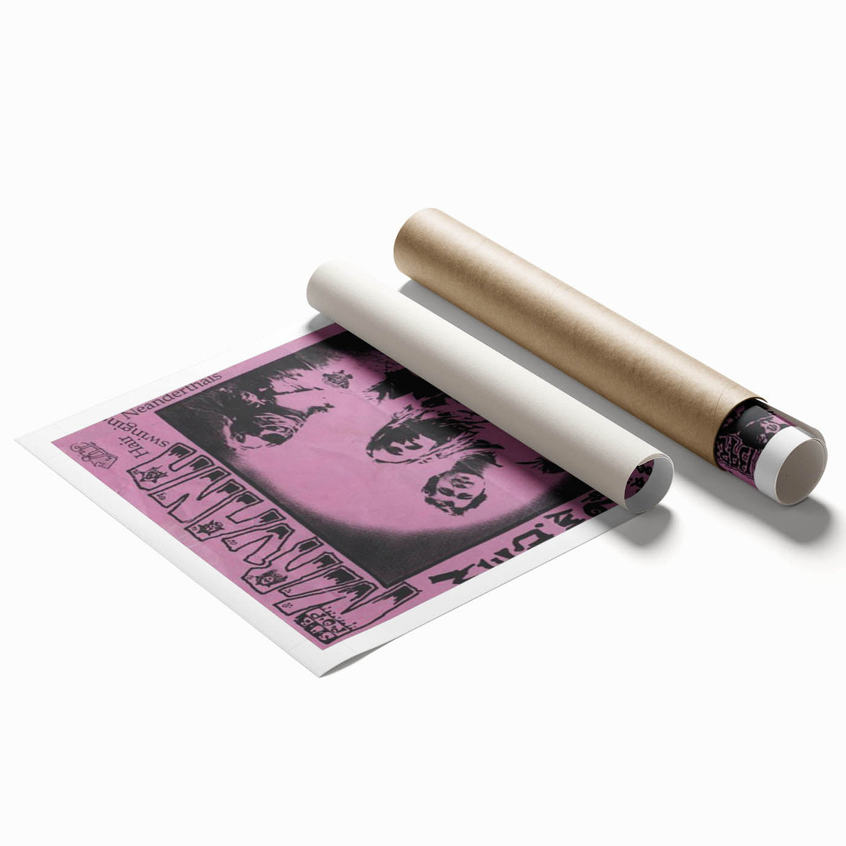 Nirvana Concert Poster - Retro Pink Art - Vintage 90s Grunge Print