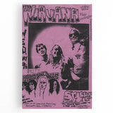 Nirvana Concert Poster - Retro Pink Art - Vintage 90s Grunge Print