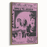 Nirvana Concert Poster - Retro Pink Art - Vintage 90s Grunge Print