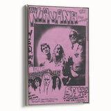 Nirvana Concert Poster - Retro Pink Art - Vintage 90s Grunge Print