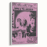 Nirvana Concert Poster - Retro Pink Art - Vintage 90s Grunge Print